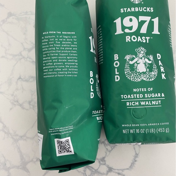⭐️Starbucks 1971 Roast⭐️ – 2- Bold & Dark Whole Bean Coffee (1 lb each) - Picture 3 of 4